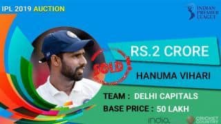 IPL Auction 2019: Hanuma Vihari first purchase at Rs 2 crore by Delhi Capitals